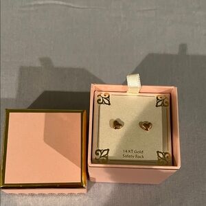 Gold Heart Stud Earrings